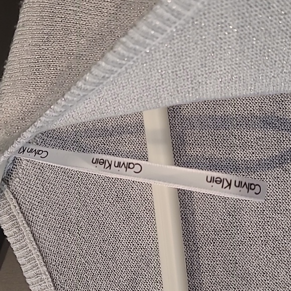 Calvin Klein silver cardigan slight crop, sparkly cover up. - Picture 11 of 11